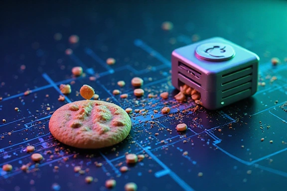 Digital cookies illustration showing data flow