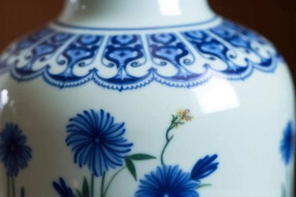 Antique porcelain vase with intricate patterns